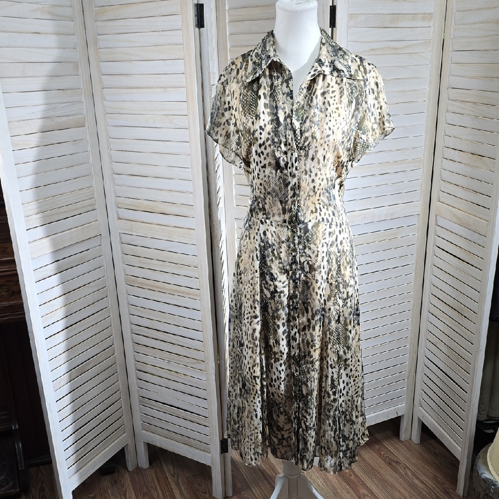 Leopard Print Button-Up Dress